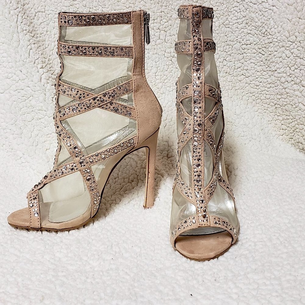 Cape Robbin Beige and Clear Ankle Booties